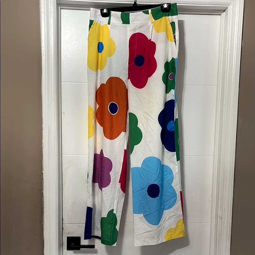 Colorful Floral Wide Leg Pants